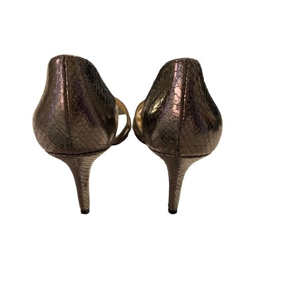 Ivanka Trump Lady High Heel D'Orsay Leather Sandal Silver Women Size 7M - Picture 10 of 13